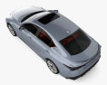 Lexus IS F-Sport mit Innenraum 2024 3D-Modell Draufsicht