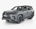 Lexus LX Sport Package US-spec 인테리어 가 있는 2022 3D 모델  wire render