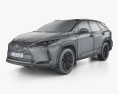 Lexus RX L hybrid US-spec 2022 3D-Modell wire render