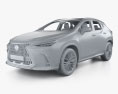 Lexus NX hybrid with HQ interior 2024 3D-Modell clay render
