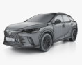 Lexus RX híbrido 2024 Modelo 3D wire render