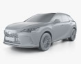 Lexus RX ibrido 2024 Modello 3D clay render
