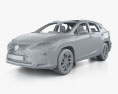 Lexus RX 하이브리드 인테리어 가 있는 2019 3D 모델  clay render
