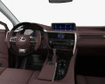 Lexus RX híbrido com interior 2019 Modelo 3d dashboard