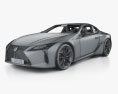 Lexus LC 500 с детальным интерьером 2020 3D модель wire render