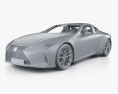Lexus LC 500 с детальным интерьером 2020 3D модель clay render