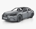 Lexus ES hybride avec Intérieur 2024 Modèle 3d wire render