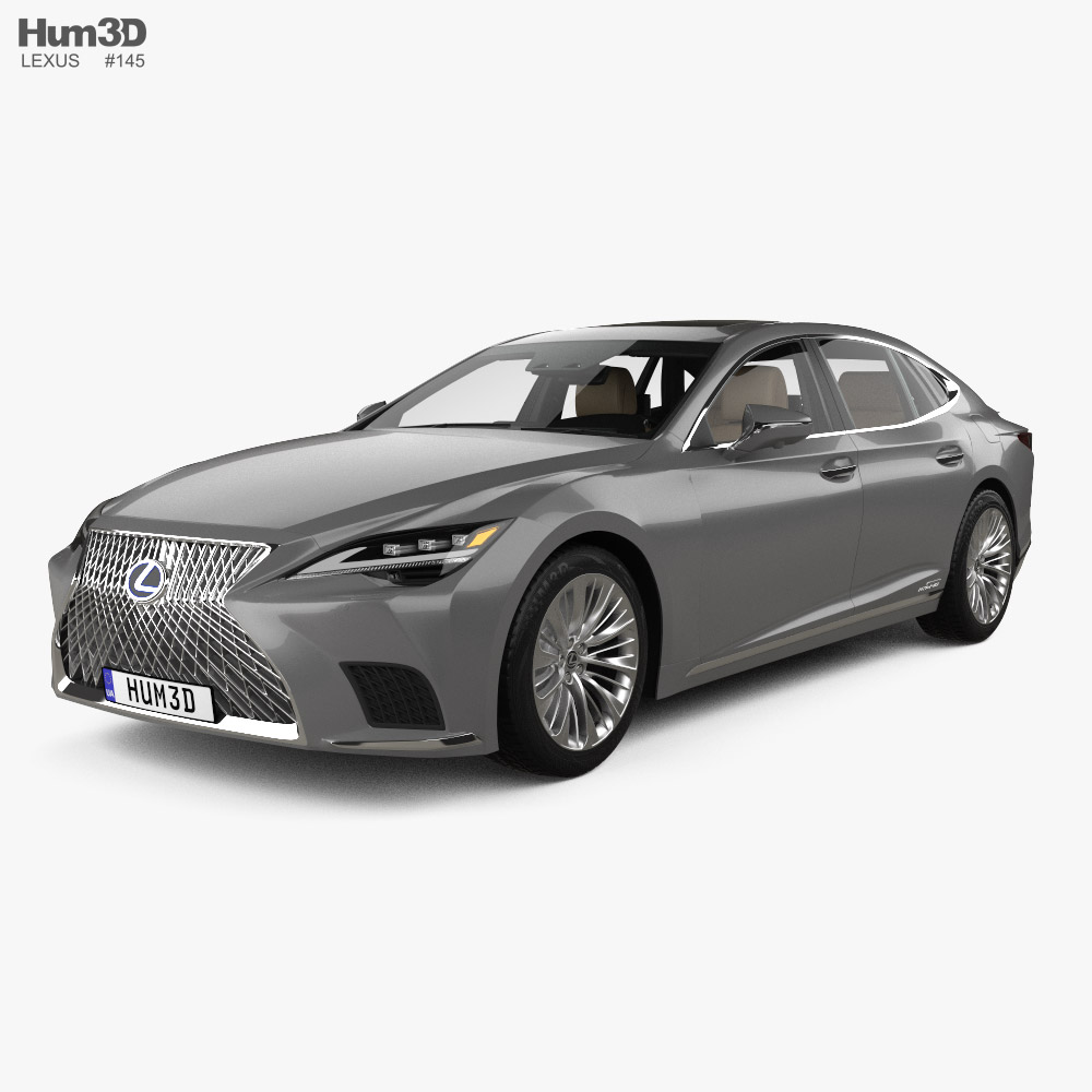 Lexus LS гібрид з детальним інтер'єром 2021 3D модель