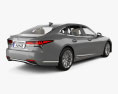 Lexus LS гібрид з детальним інтер'єром 2024 3D модель back view