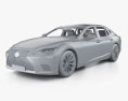 Lexus LS гибрид с детальным интерьером 2024 3D модель clay render