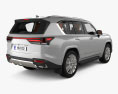 Lexus LX Luxury US-spec con interni 2024 Modello 3D vista posteriore