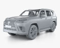 Lexus LX Luxury US-spec con interni 2024 Modello 3D clay render