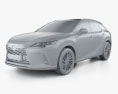 Lexus RX Premium 2024 3d model clay render