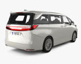 Lexus LM hybrid 2024 3D-Modell Rückansicht