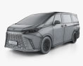 Lexus LM hybrid 2024 3D-Modell wire render