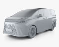 Lexus LM ibrido 2024 Modello 3D clay render
