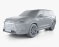 Lexus TX hybrid F Sport US-spec 2024 3D-Modell clay render
