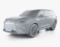 Lexus TX Premium US-spec 2024 3D模型 clay render