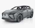 Lexus RZ 450e с детальным интерьером 2023 3D модель wire render