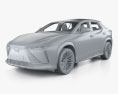 Lexus RZ 450e mit Innenraum 2023 3D-Modell clay render