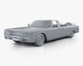 Lincoln Continental X-100 1961 Modèle 3d clay render