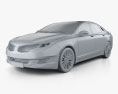 Lincoln MKZ 2016 3d model clay render