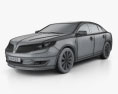 Lincoln MKS 2016 3D-Modell wire render
