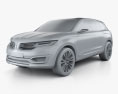 Lincoln MKX 2014 3d model clay render