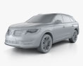 Lincoln MKX 2019 3D模型 clay render