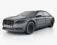 Lincoln Continental с детальным интерьером 2017 3D модель wire render