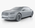 Lincoln Continental con interior 2017 Modelo 3D clay render