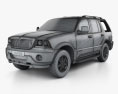 Lincoln Aviator 2005 3D-Modell wire render