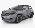 Lincoln MKX 2015 3D模型 wire render