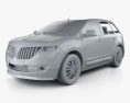 Lincoln MKX 2015 3D模型 clay render