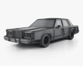 Lincoln Town Car 1993 3d model wire render