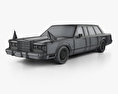 Lincoln Town Car Presidential 加长轿车 1989 3D模型 wire render