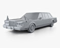Lincoln Town Car Presidential Limousine 1989 3d model clay render