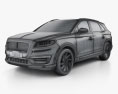Lincoln Nautilus 2021 3D模型 wire render