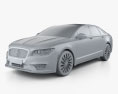 Lincoln MKZ mit Innenraum 2020 3D-Modell clay render