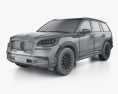 Lincoln Aviator Reserve 2023 3D 모델  wire render