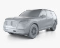 Lincoln Aviator Reserve 2023 3D-Modell clay render
