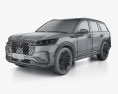 Lincoln Aviator Black Label Special Edition 2025 3Dモデル wire render
