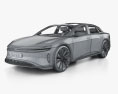 Lucid Air with HQ interior 2019 3D模型 wire render
