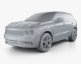 Lynk & Co 01 Sport с детальным интерьером 2020 3D модель clay render
