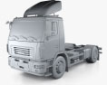 MAZ 5340 M4 Fahrgestell LKW 2019 3D-Modell clay render