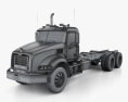 Mack Granite Вантажівка шасі 2002 3D модель wire render