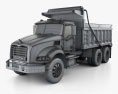 Mack Granite ダンプトラック 2002 3Dモデル wire render