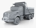 Mack Granite Dump Truck 2002 3d model clay render