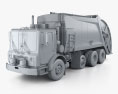 Mack TerraPro Garbage Truck 2007 3d model clay render