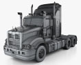 Mack Trident Axle Back High Rise Sleeper Cab Tractor Truck 2008 3d model wire render